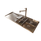 1200*500*220 Stainless steel kitchen sink 1 3-4 Bowls top mount drop in